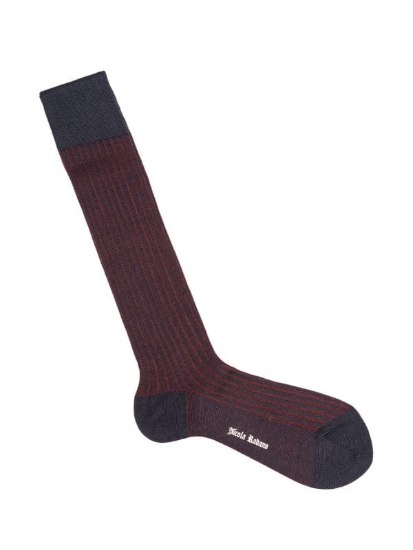 Navy & Burgundy Shadow Over The Calf - SOCKS