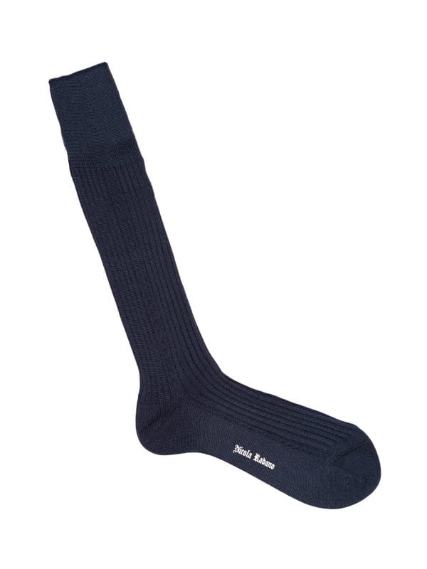 Navy Cable Over The Calf - SOCKS