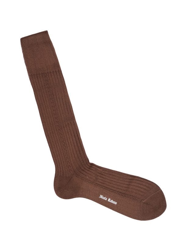 Brown Cable Over The Calf - SOCKS