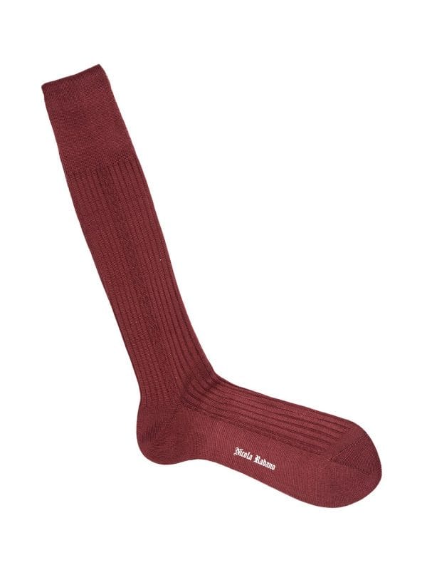 Burgundy Cable Over The Calf - SOCKS