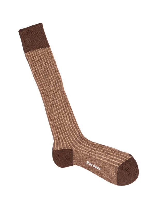 Brown & Beige Shadow Over The Calf - SOCKS
