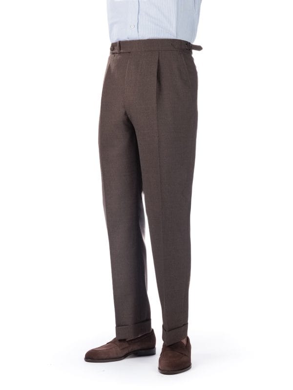 ROMEO TROUSER - HIGH TWIST BROWN WOOL