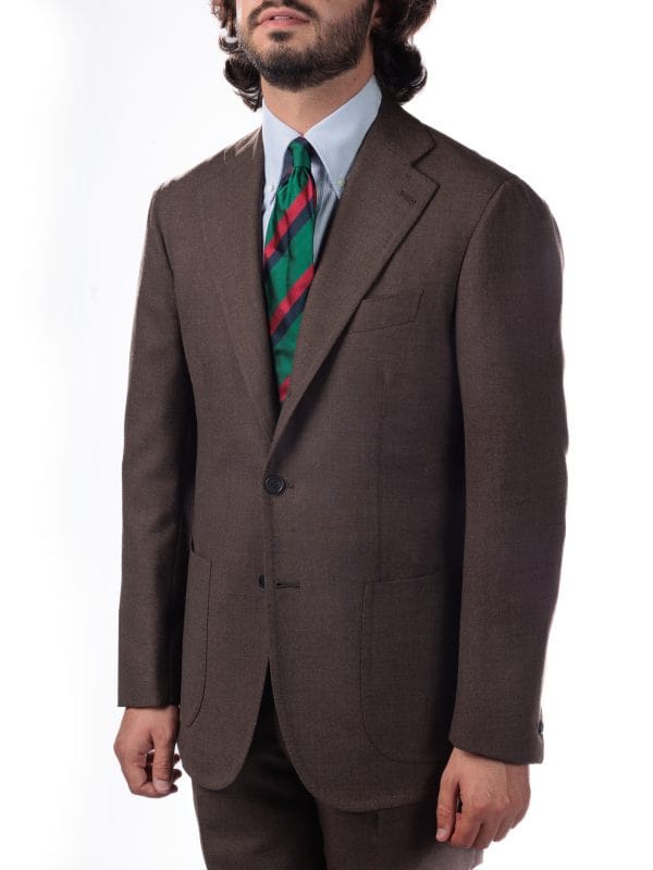 GIULIETTA JACKET - HIGH TWIST BROWN WOOL