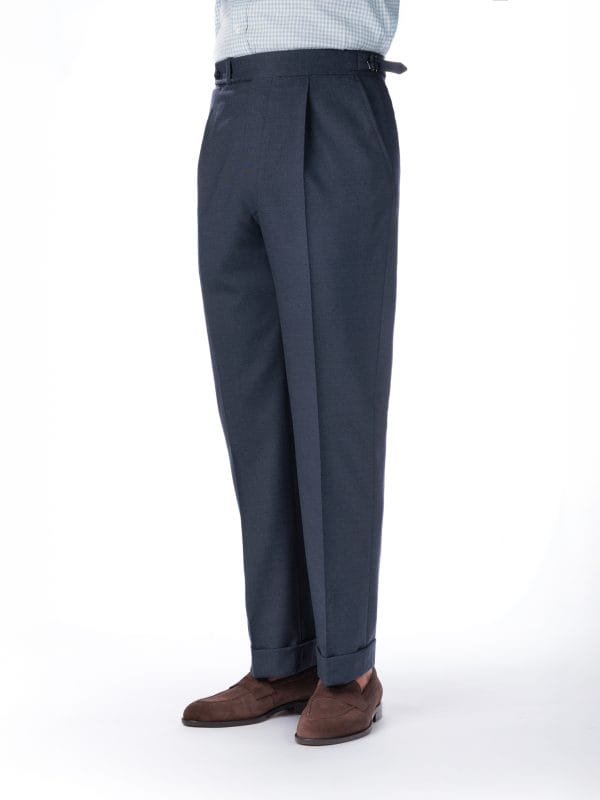 ROMEO TROUSER - HIGH TWIST NAVY WOOL