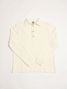 Luke - ECRU PIQUE COTTON LONG-SLEEVE POLO SHIRT