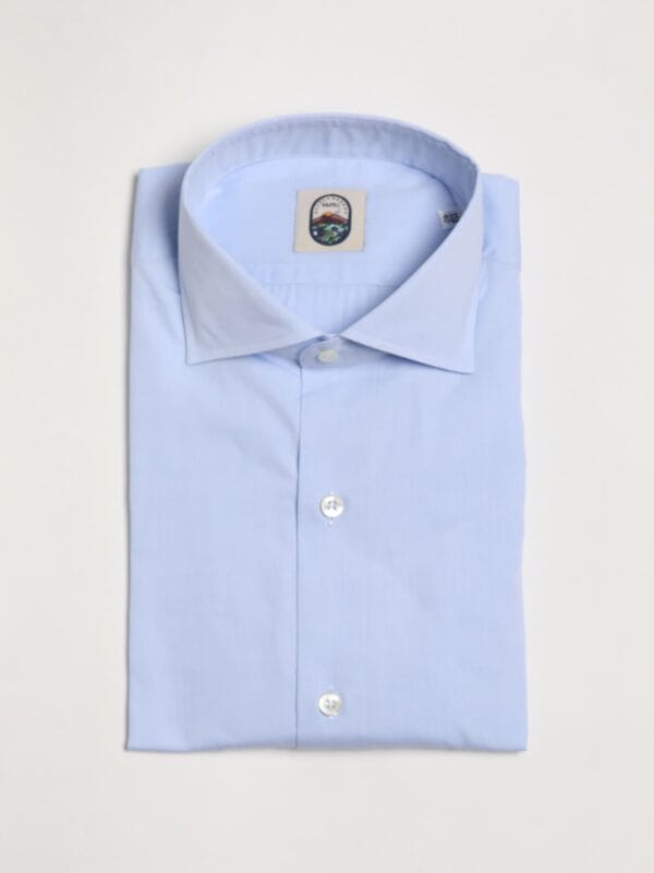 Furio Spread Collar Shirt - SKY BLUE POPELINE