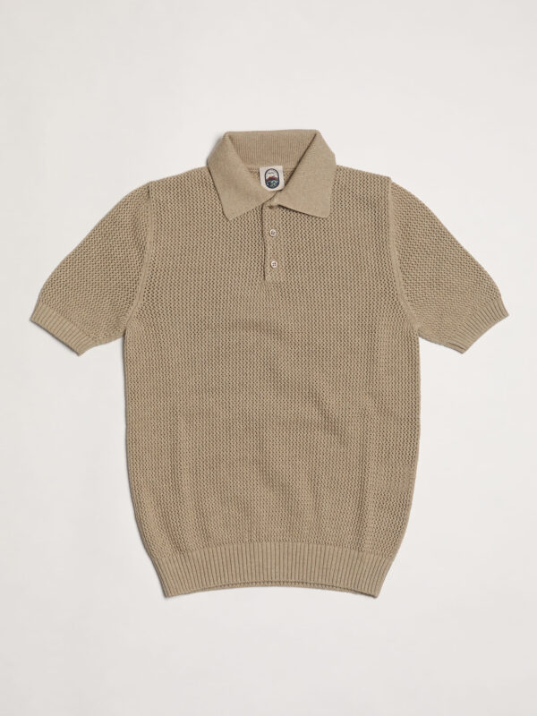 Parthenope  - BEIGE COTTON KNIT POLO