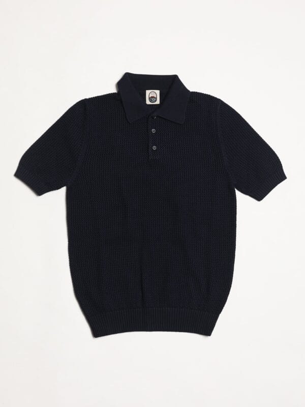Parthenope  - NAVY COTTON KNIT POLO