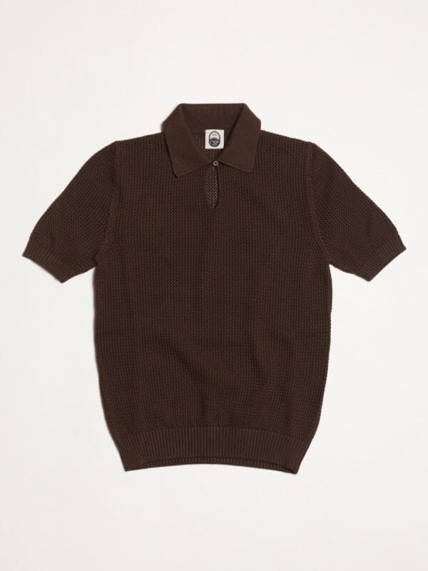 Vesuvio - BROWN COTTON KNIT POLO