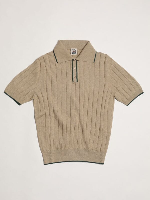 Megaride – BEIGE RIBBED COTTON POLO