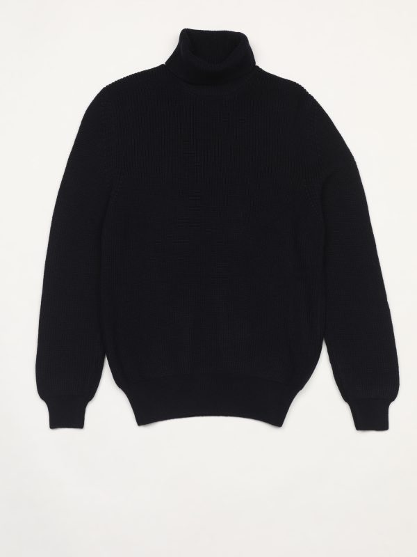 Jean – NAVY WOOL ROLLNECK