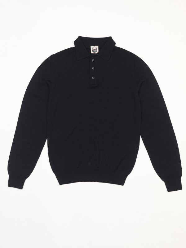 Rocco – NAVY WOOL KNIT POLO