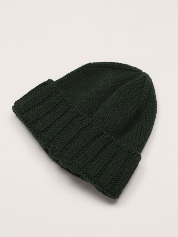 Fulvio - GREEN RIBBED MERINO KNIT CAP