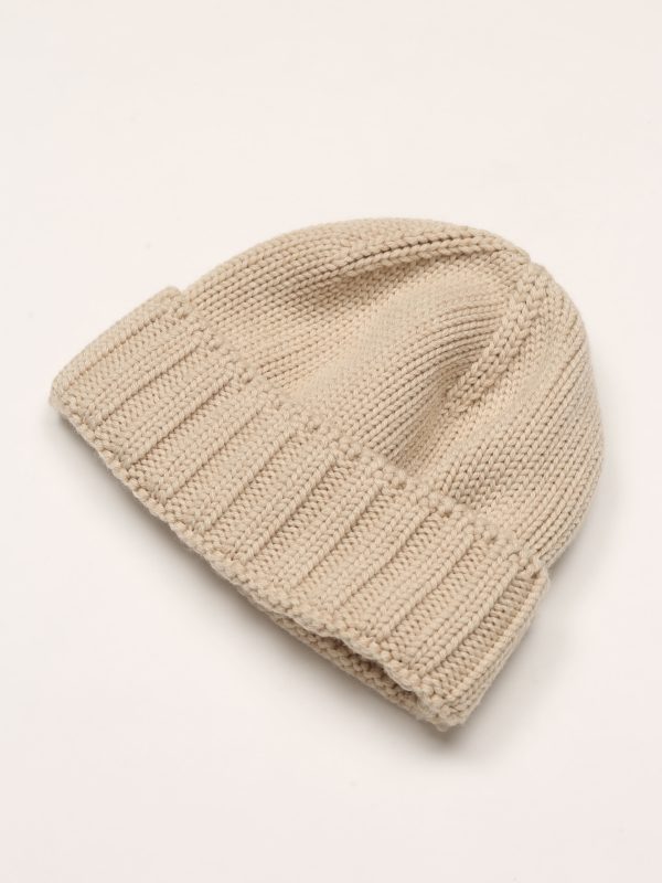 Fulvio - CREAM RIBBED MERINO KNIT CAP