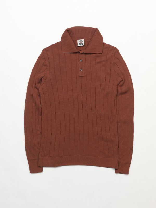 Upstate Lungo – RUGGINE RIBBED COLD WOOL POLO
