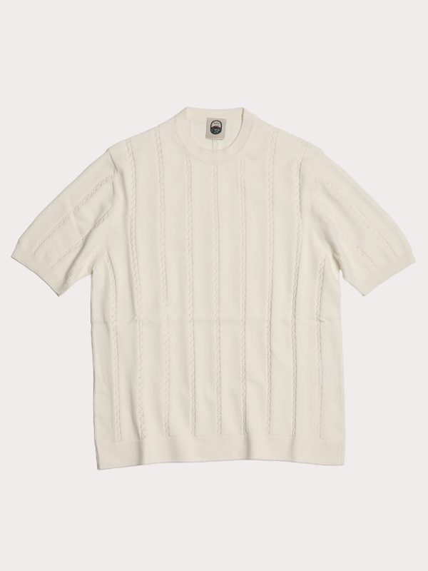 POSIDONIA – MERINGA OPEN-KNIT COTTON T-SHIRT