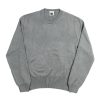 Front view of the NR NAPOLI CIRO grey Cashwool crewneck with half English rib knitting, long sleeves and a wide ribbed hem.