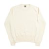 Front view of the NR NAPOLI CIRO Meringa off-white Cashwool crewneck with half English rib knitting, long sleeves and a wide ribbed hem.
