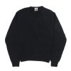Front view of the NR NAPOLI CIRO navy Cashwool crewneck with half English rib knitting, long sleeves and a wide ribbed hem.
