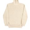 Front view of the NR NAPOLI JEAN cream rollneck sweater with English rib knitting, long sleeves and ribbed cuffs and hem