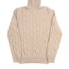 Front view of the NR NAPOLI JOHN beige wool and cashmere rollneck with a cable-knit pattern, long sleeves and ribbed cuffs and hem.