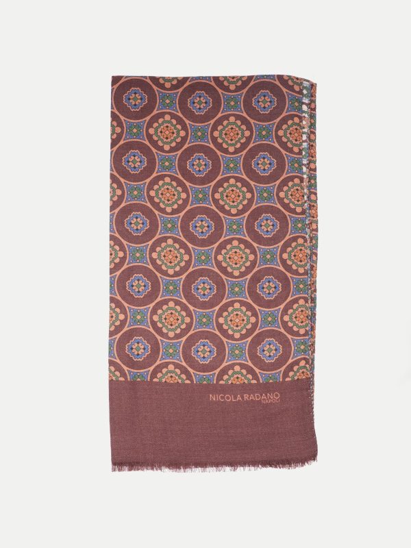 Vintage Circle Wool/Silk Scarf – Terra Brown