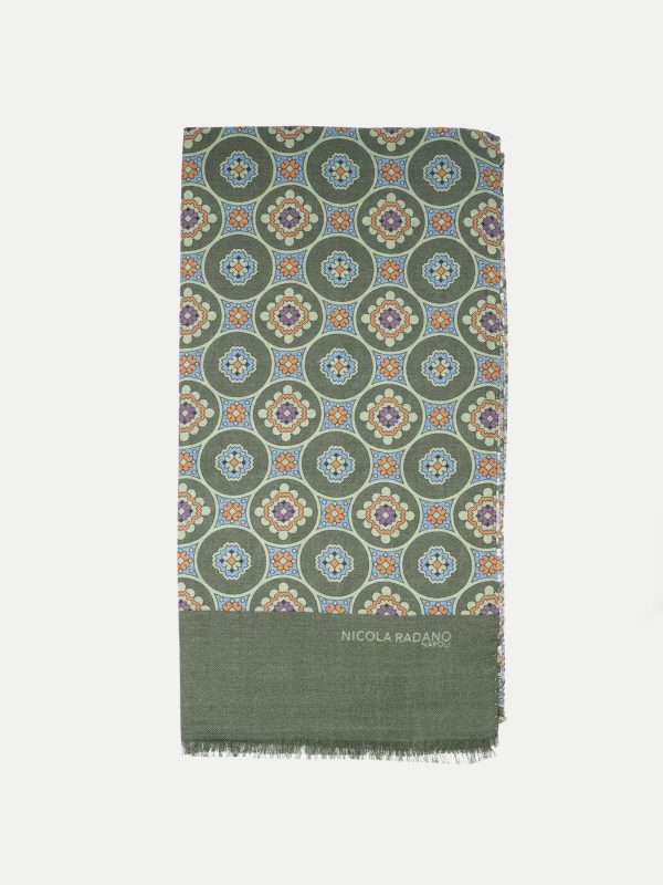 Vintage Circle Wool/Silk Scarf – Soft Sage