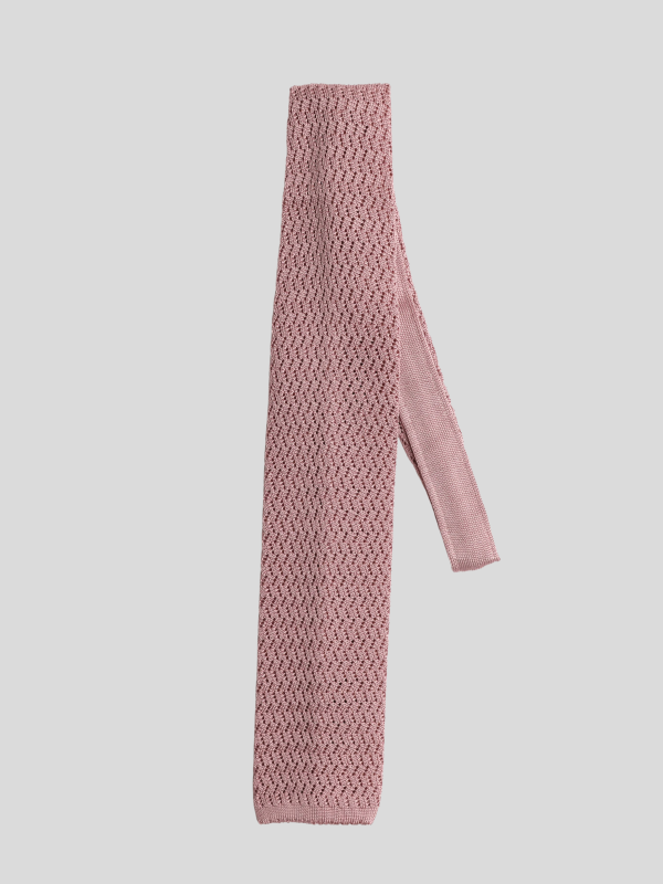 Zigzag Knit Tie - Rosa