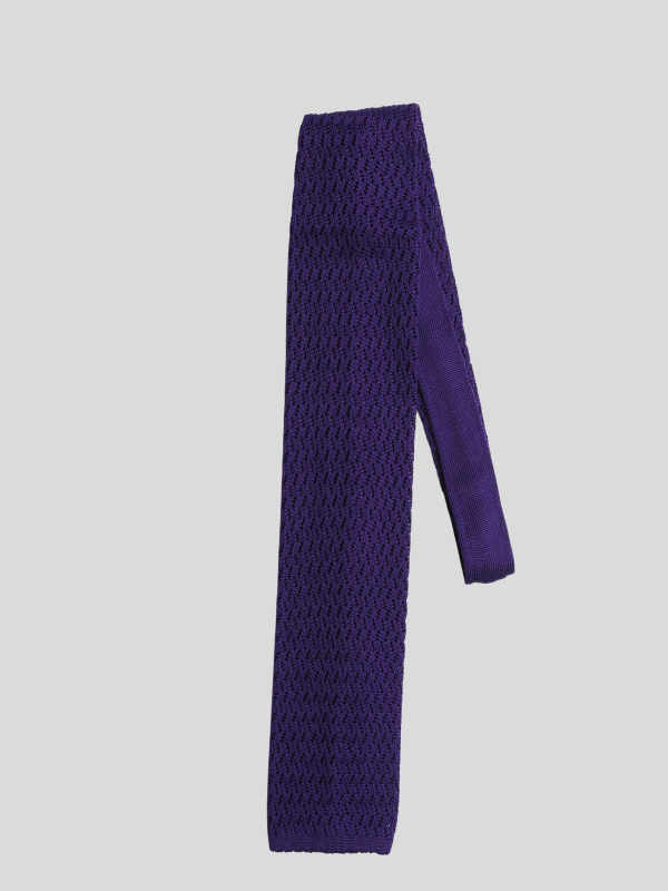 Zigzag Knit Tie - Viola