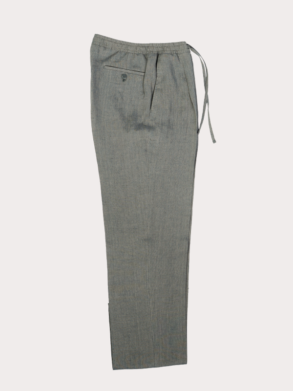 NRP Mod. 4 Drawstring Trouser — Blue Linen Solaro