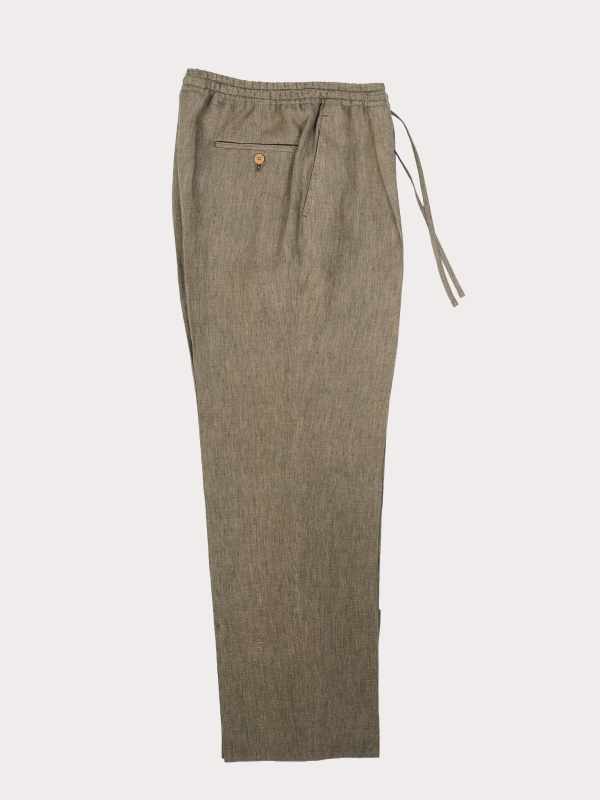 NRP Mod. 4 Drawstring Trouser — Red Linen Solaro