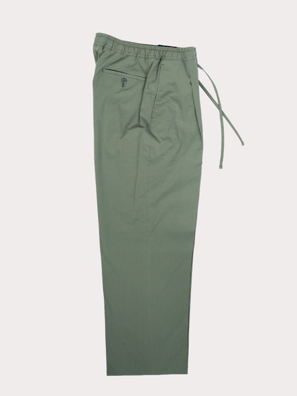 NRP Mod. 4 Drawstring Trouser — Green Seersucker