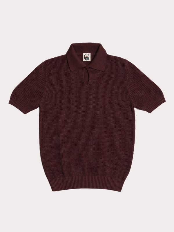 Vesuvio – Opium Cotton Crochet Knit Polo