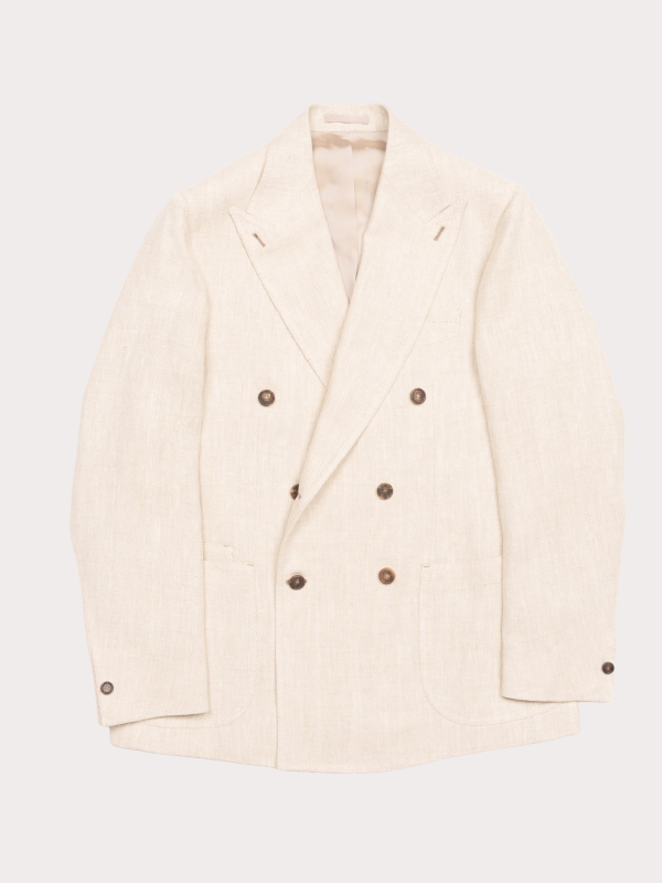 Dione DB JACKET - Ivory Herringbone