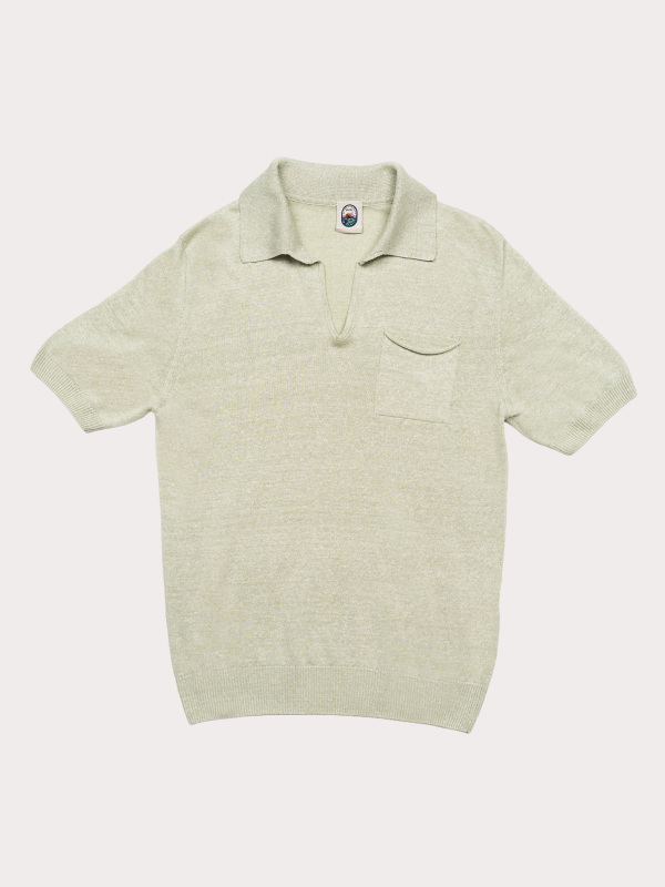 Joel - Salvia Linen Cotton Knit Polo