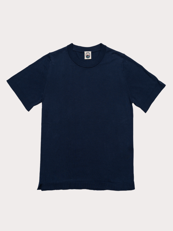 Filo – Blue Ultra Fine Cotton Knit T-Shirt