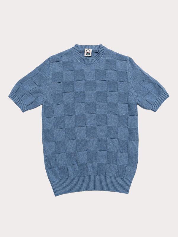 Vico - Indaco Cotton Textured Knit T-Shirt