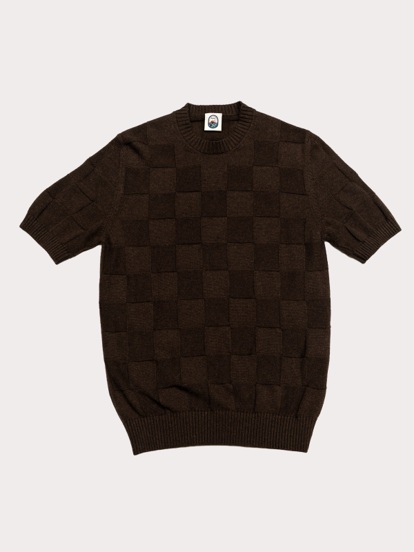 Vico - Brown Cotton Textured Knit T-Shirt