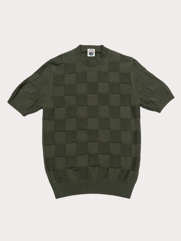 Vico - Green Cotton Textured Knit T-Shirt