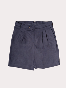 NRP Mod. PANTALONCINO – Navy Cotton Pleated Shorts