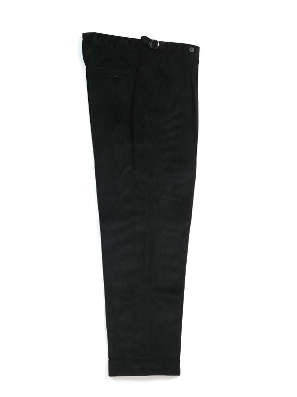 NR Napoli NRP Mod. 1 black corduroy trousers, full-length front view.