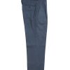 NR Napoli NRP Mod. 1 indigo flannel trousers, full-length front view with single pleats.
