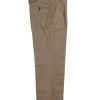 NR Napoli NRP Mod. 1 taupe flannel trousers, full-length front view with single pleats.