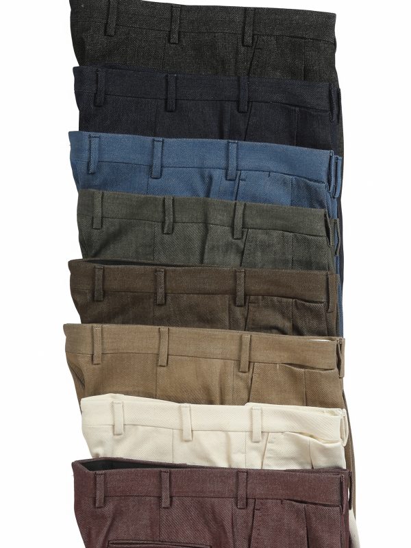 NRP Mod. 3 Japanese denim trousers in multiple colorways stacked together – NR Napoli