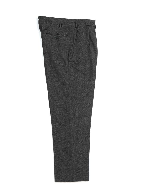 NR Napoli NRP Mod. 3 black denim trousers, full-length front view with double pleats.
