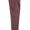 NR Napoli NRP Mod. 3 burgundy trousers, full-length front view with double pleats.
