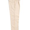 NR Napoli NRP Mod. 3 ecru denim trousers, full-length front view with double pleats.