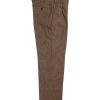 NR Napoli NRP Mod. 3 dark brown trousers, full-length front view with double pleats.