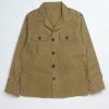TARGA Jacket in beige waxed cotton by NR Napoli, front view with four-button closure and utility chest pockets.
